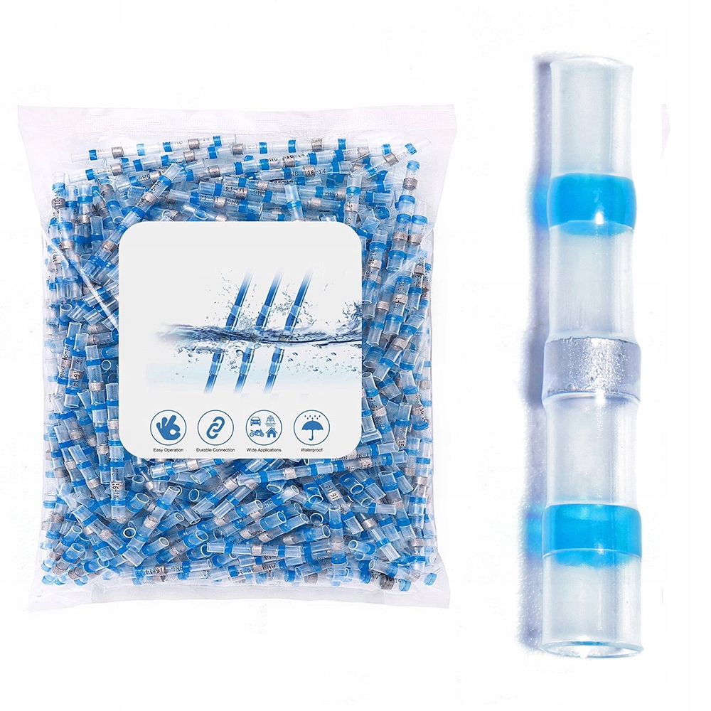 50xRURKI Koszulki Osłonki Termokurczliwe Cyną izolowane elektryczne zaciski