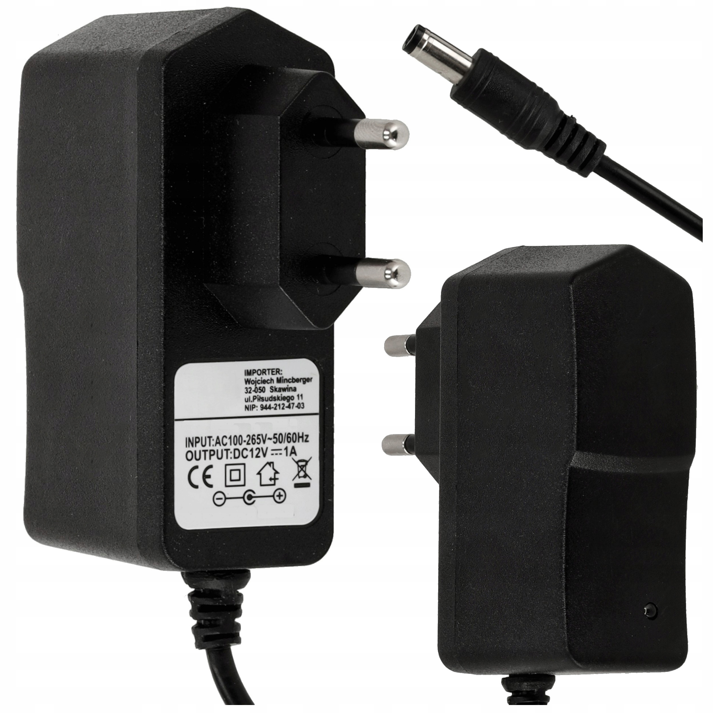 

Zasilacz Led wtyczkowy 1A 12W 12V 2,1mm