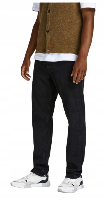 Jack&jones Pánské Kalhoty Černé Rovné S Knoflíky 32/34 Jqd