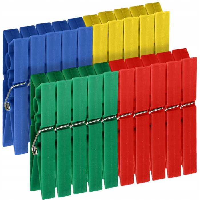 KLAMERKI DO BIELIZNY PLASTIKOWE MOCNE 20SZT