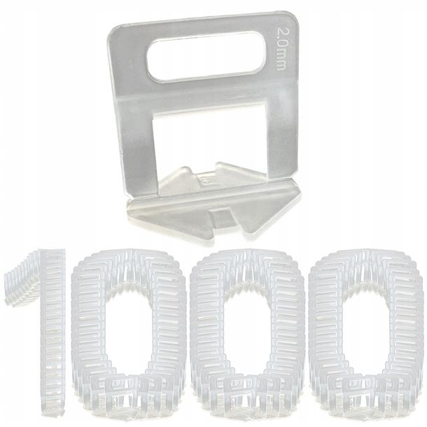 

1000x Klipsy Do Poziomowania Płytek 2.0 mm