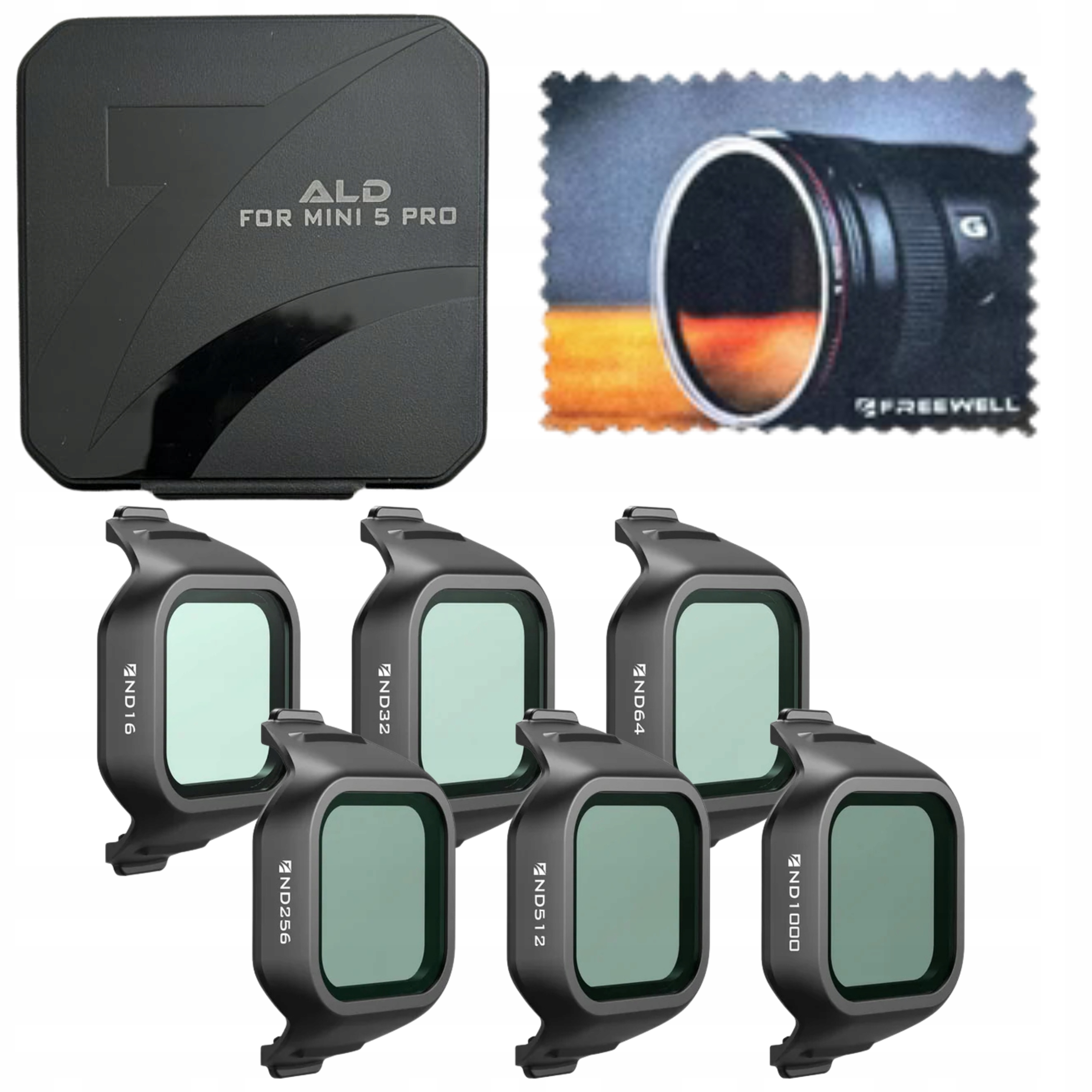 Zestaw 6 filtrów szarych All Day Nd Freewell do drona Dji Mini 5 Pro etui