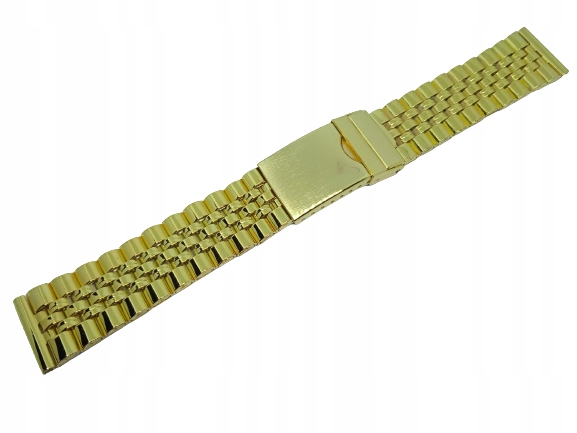 BRANSOLETA DO ZEGARKA STALOWA 20 MM ZŁOTA + TELESKOPY