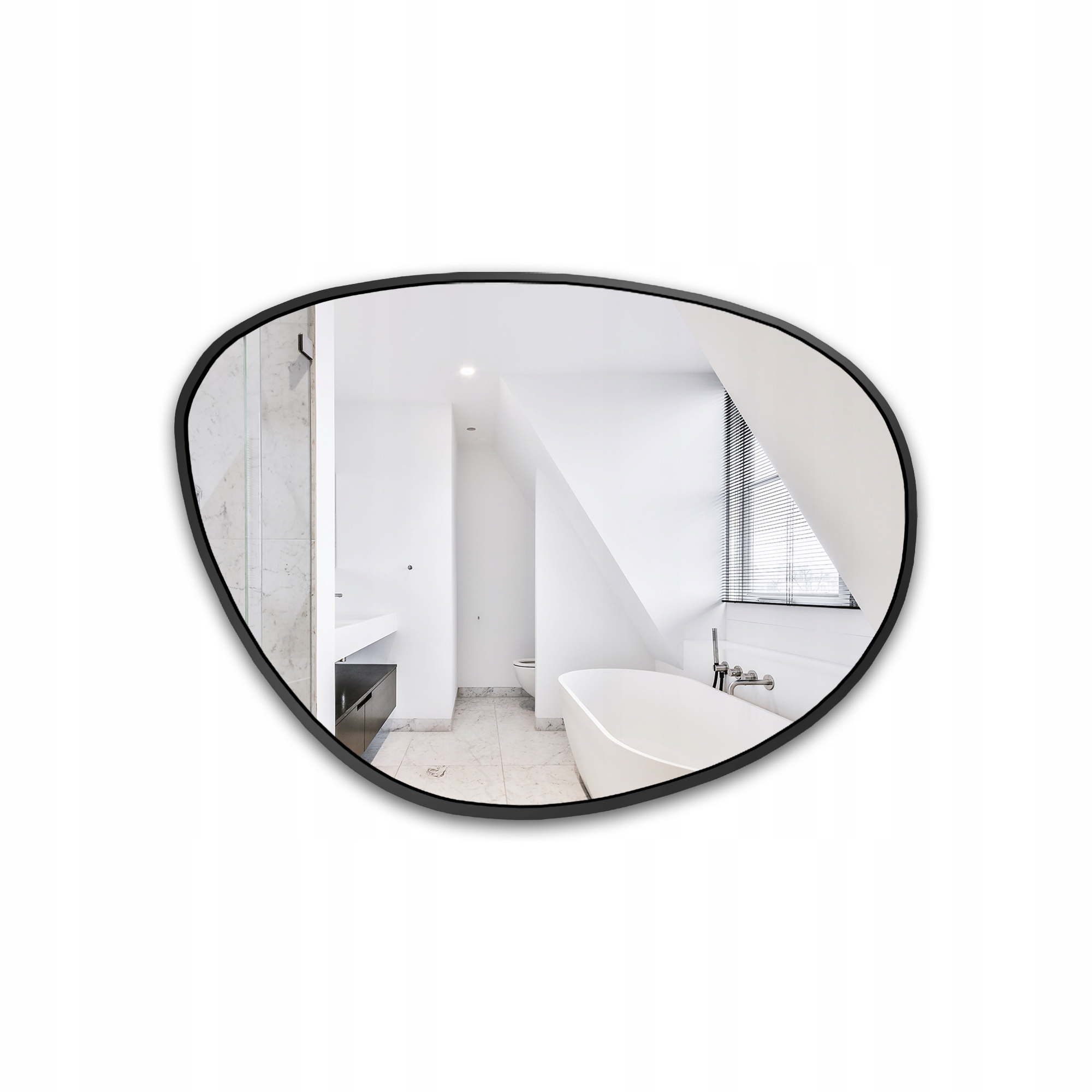 Zrcadlo nepravidelného tvaru Agat v černém rámu Mdf 175x130 nástěnné