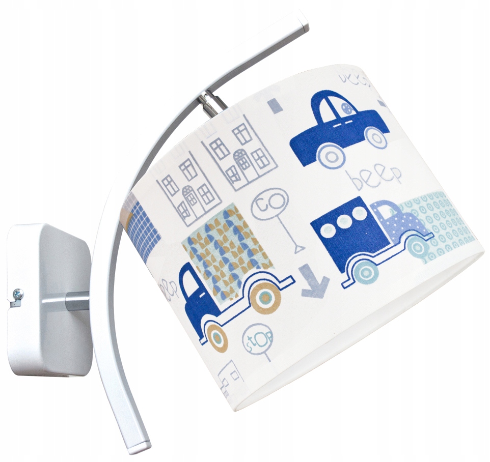 Kinkiet ścienny lampa ścienna AUTKA ABAŻUR kinkiety do pokoju dziecka loft