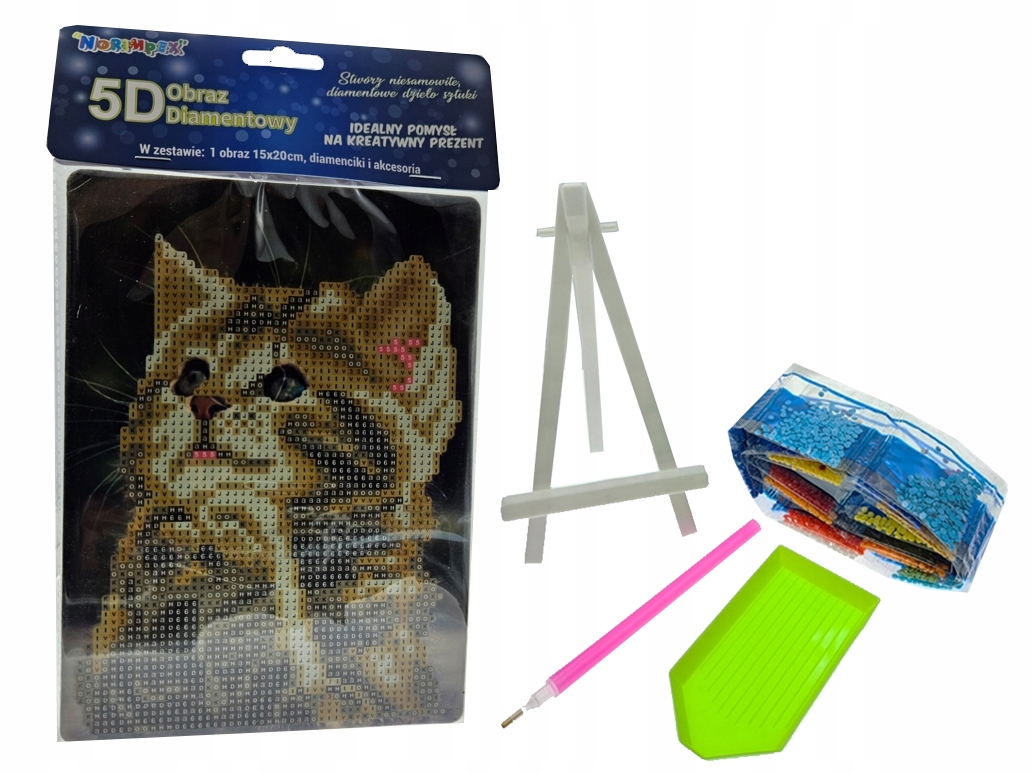 

Mozaika diamentowa obrazek 15x20 Kotek Proszący