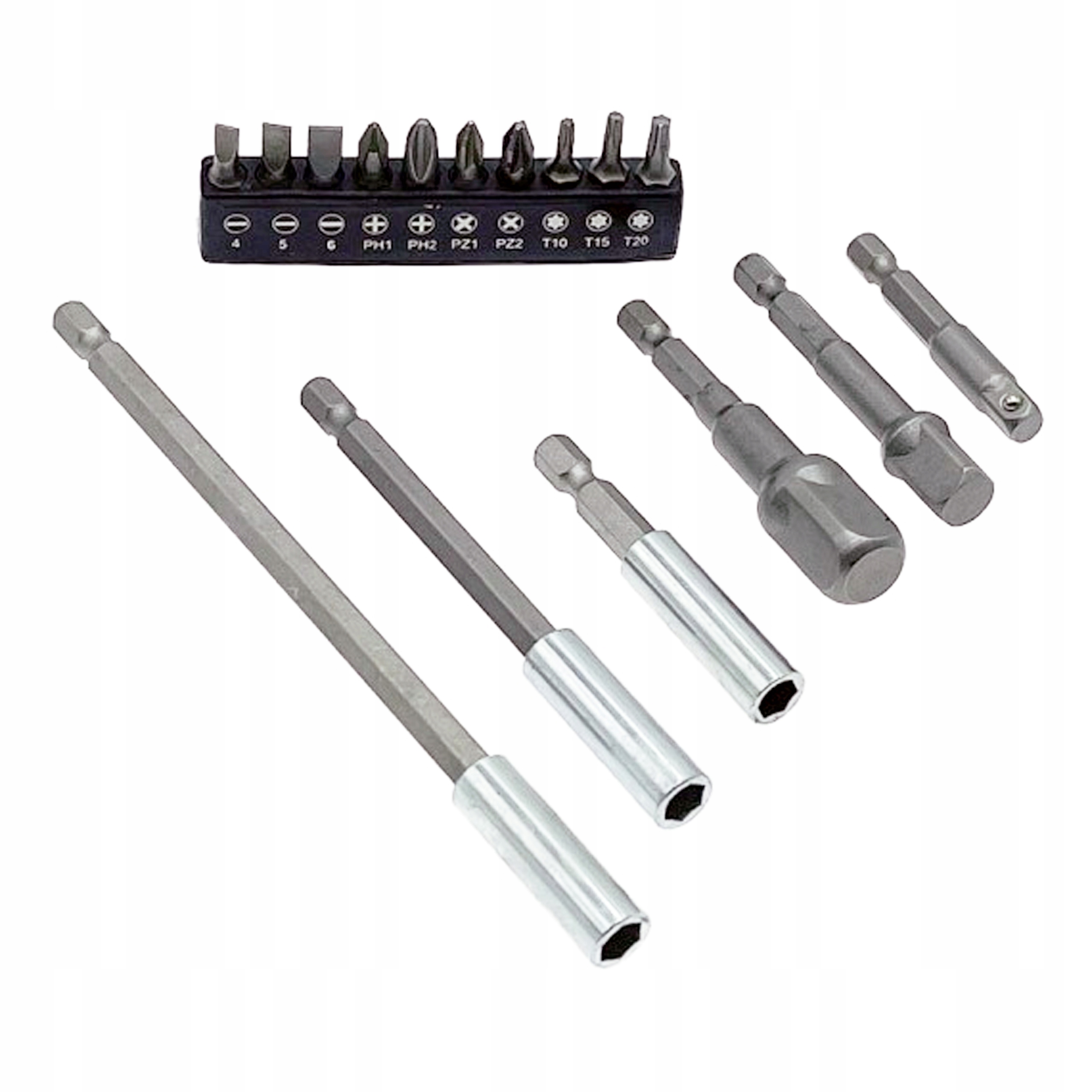 PROFESJONALNY ZESTAW BITY PRZEDŁUŻKI ADAPTERY 16el
