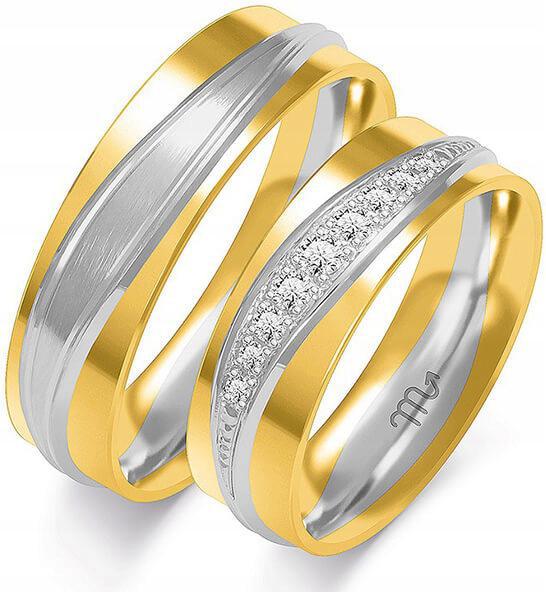 Zlatý snubní prsten na svatba pro pár 14K 585 vel. 17 18 19 pod gravírování pro muže