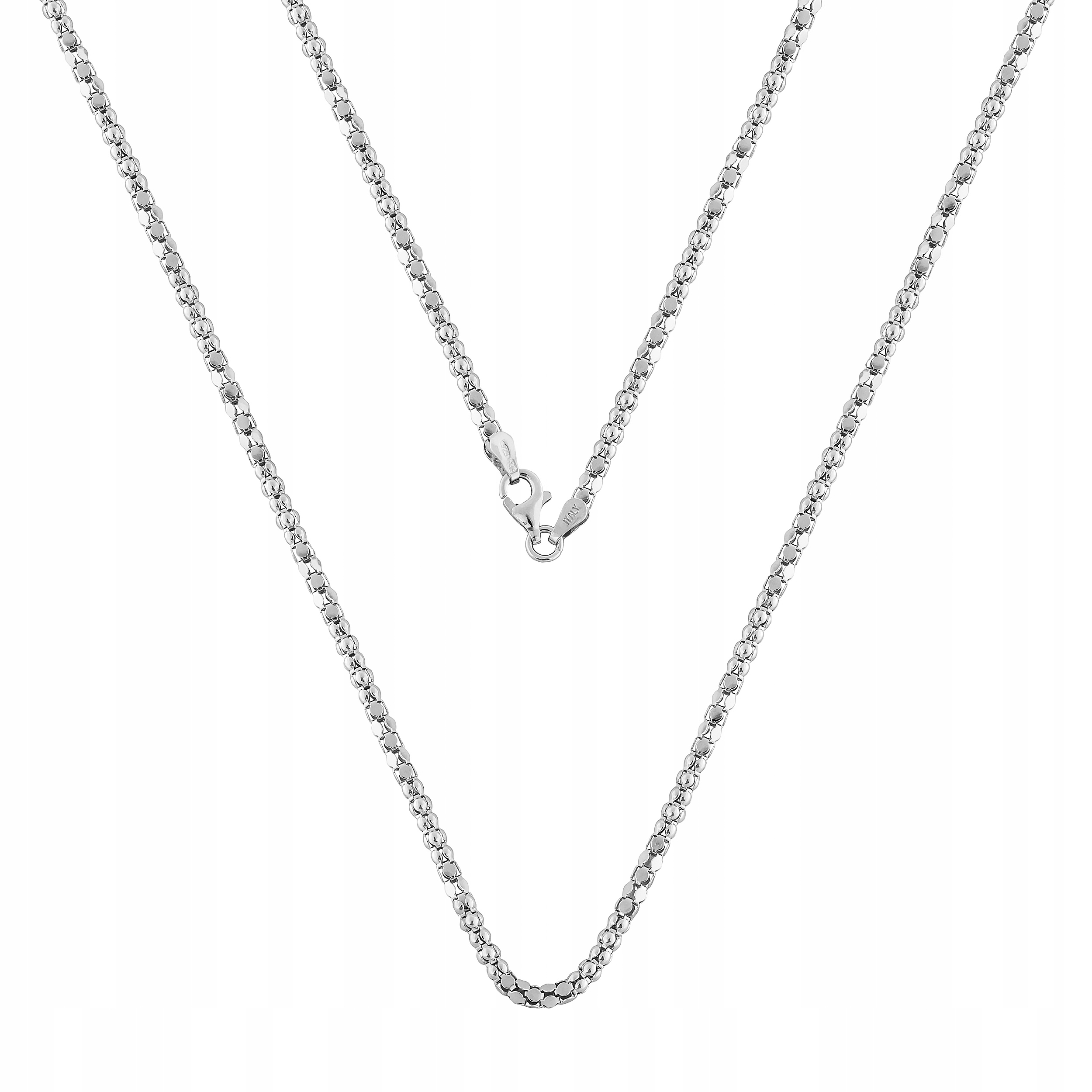 Stříbrný Řetízek 925 Pánský rhodiovaný popcorn Coreana 55 cm x 2,0 mm
