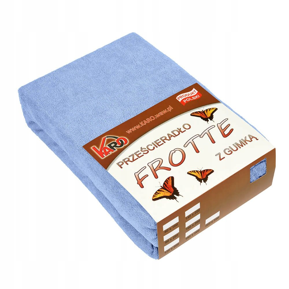 

Prześcieradło frotte z gumką 140x200 błękitne 028