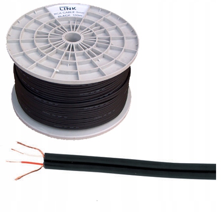 KAB0203 Kabel 2 x RCA-3mm czarny