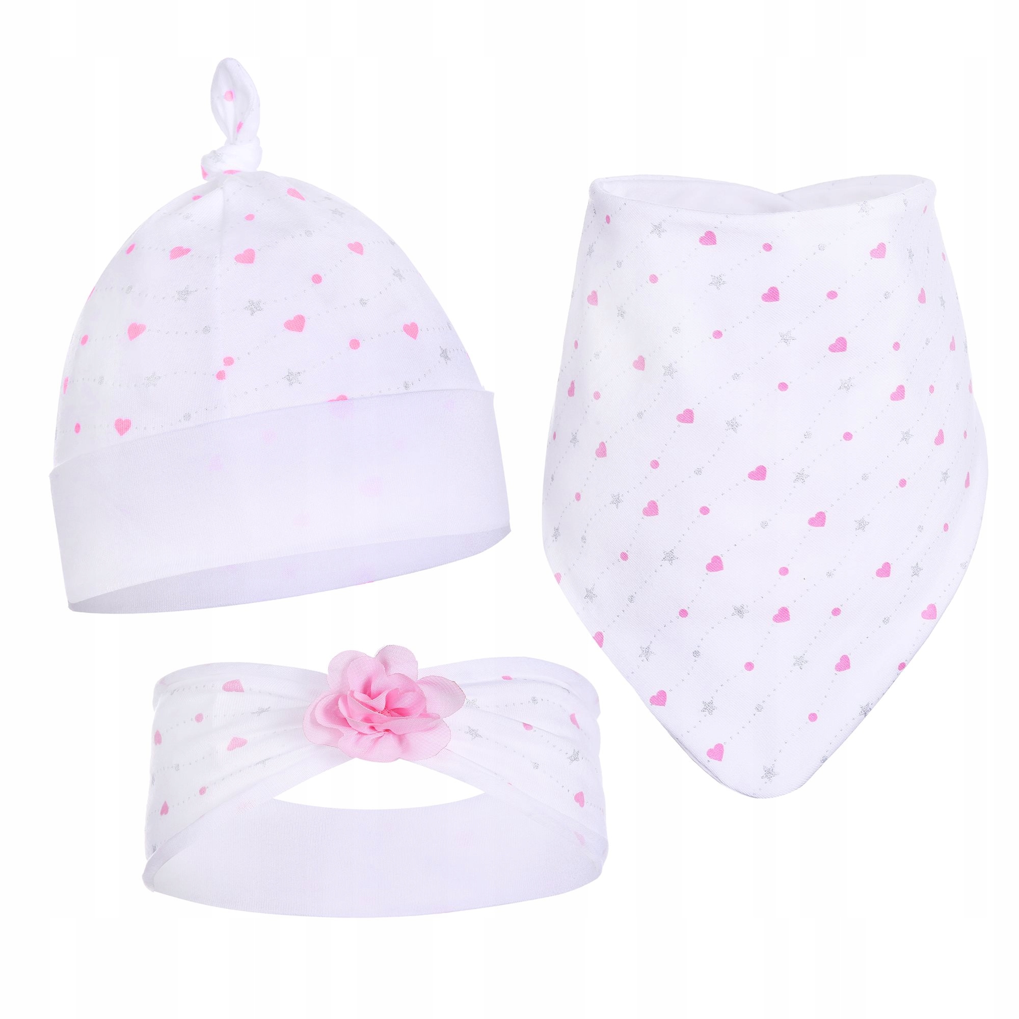 

Komplet Dziecięcy Czapka+chusta+opaska R.38