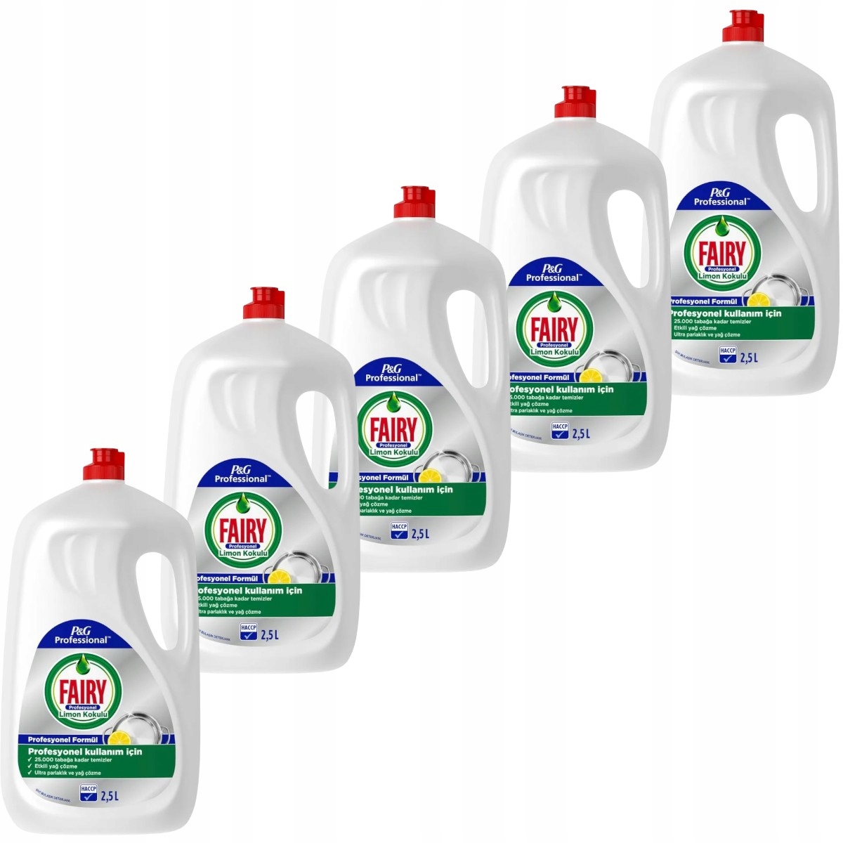 Levně Účinný prostředek na mytí nádobí Fairy citron, velká láhev, sada 5 x 2500 ml