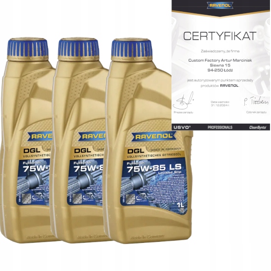 RAVENOL DGL 75W85 LS GL-5 3L - OLEJ PRZEKŁADNIOWY LIMITED SLIP