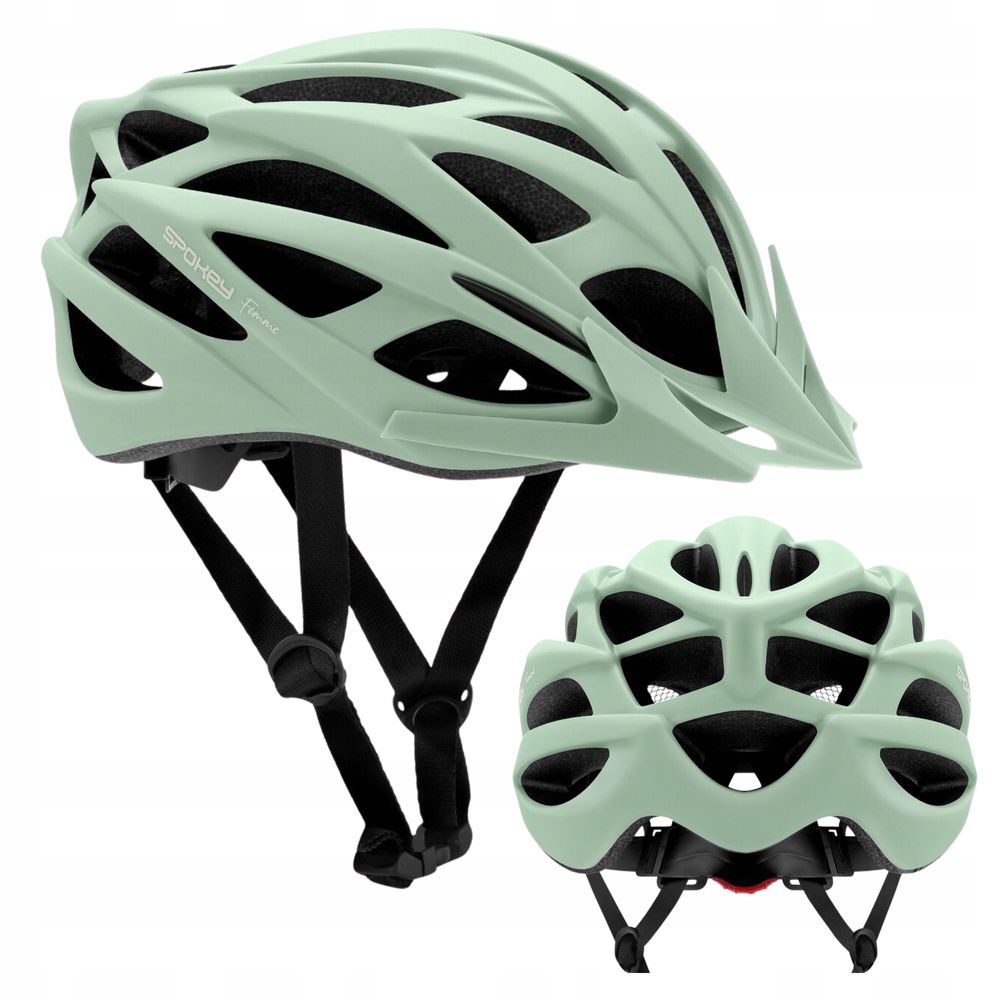 Kask Rowerowy Z Regulacją Z Daszkiem Damski MTB In-Mold Zielony 55-58 cm