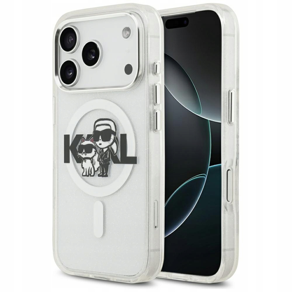 Pouzdro Karl Lagerfeld IML Sketch Logo MagSafe pro iPhone 17 Pro je průhledný