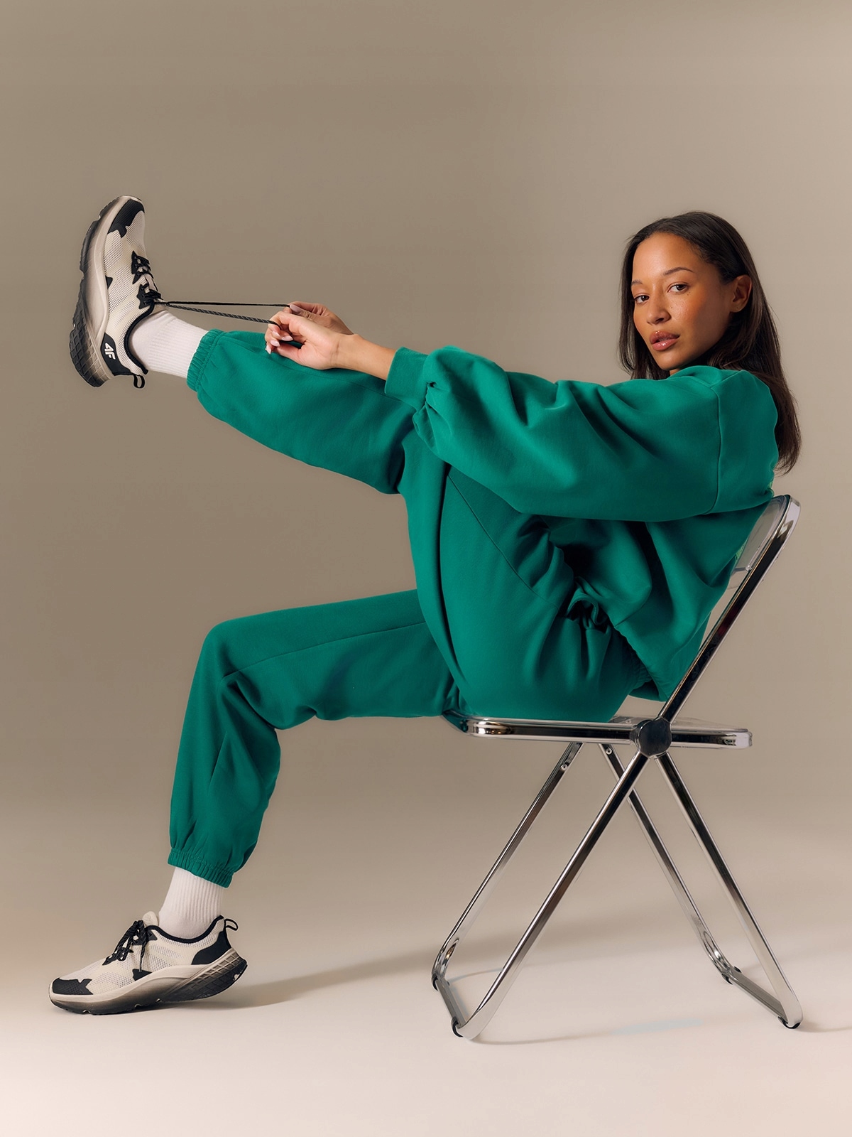 4F Dámské Jogger Tepláky Zelené, Zateplené, Velikost L