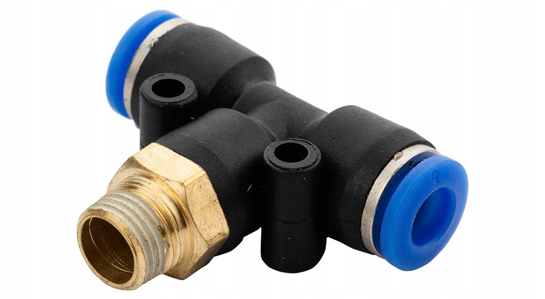 

Trójnik na Wąż Złącze wtykowe 6mm Gwint 1/8 Typ T