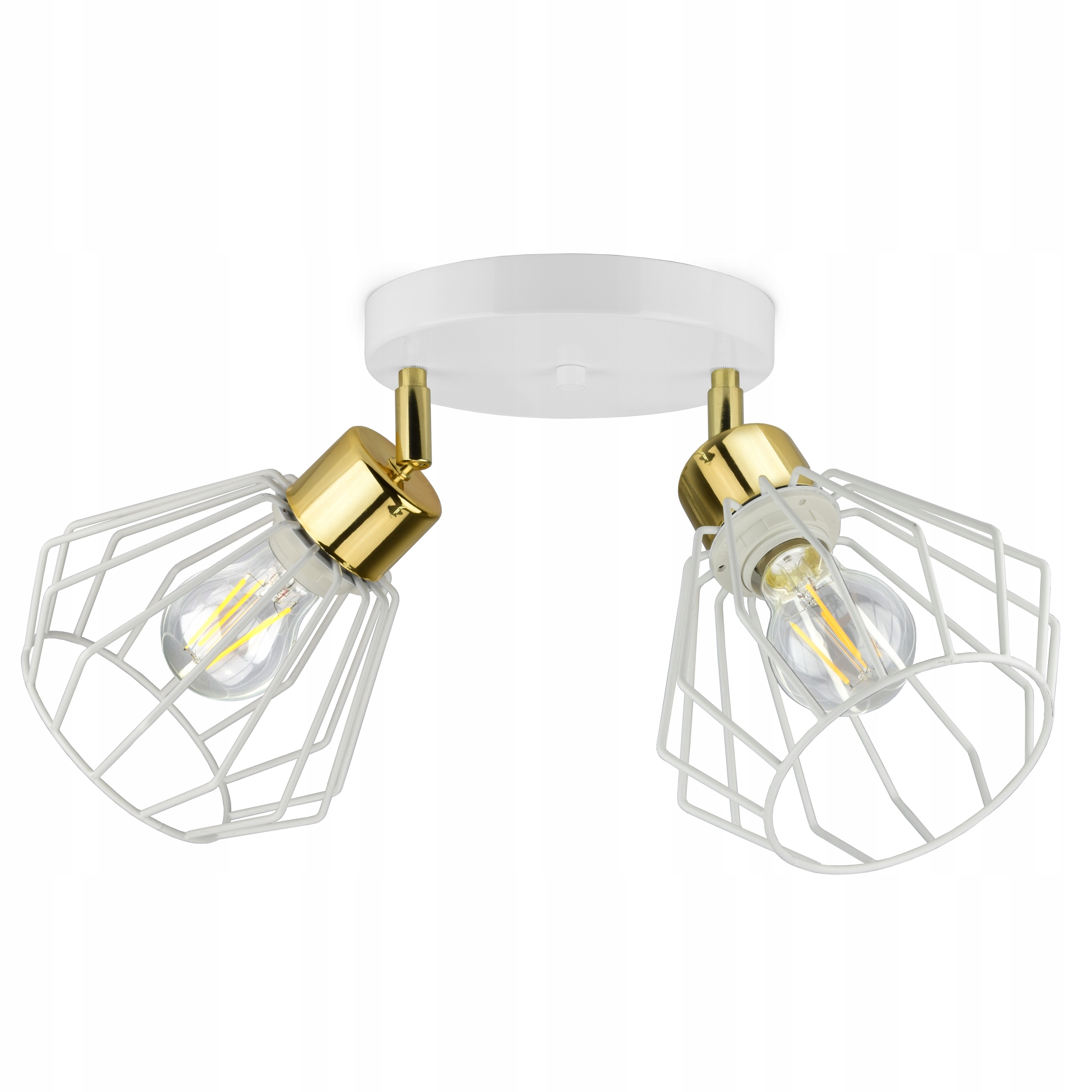 

Lampa Plafon Żyrandol Glamour Biała Złota Led