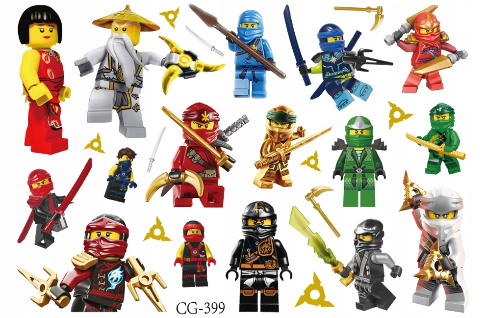 

Tatuaże zmywalne dla dzieci Lego Ninjago CG399