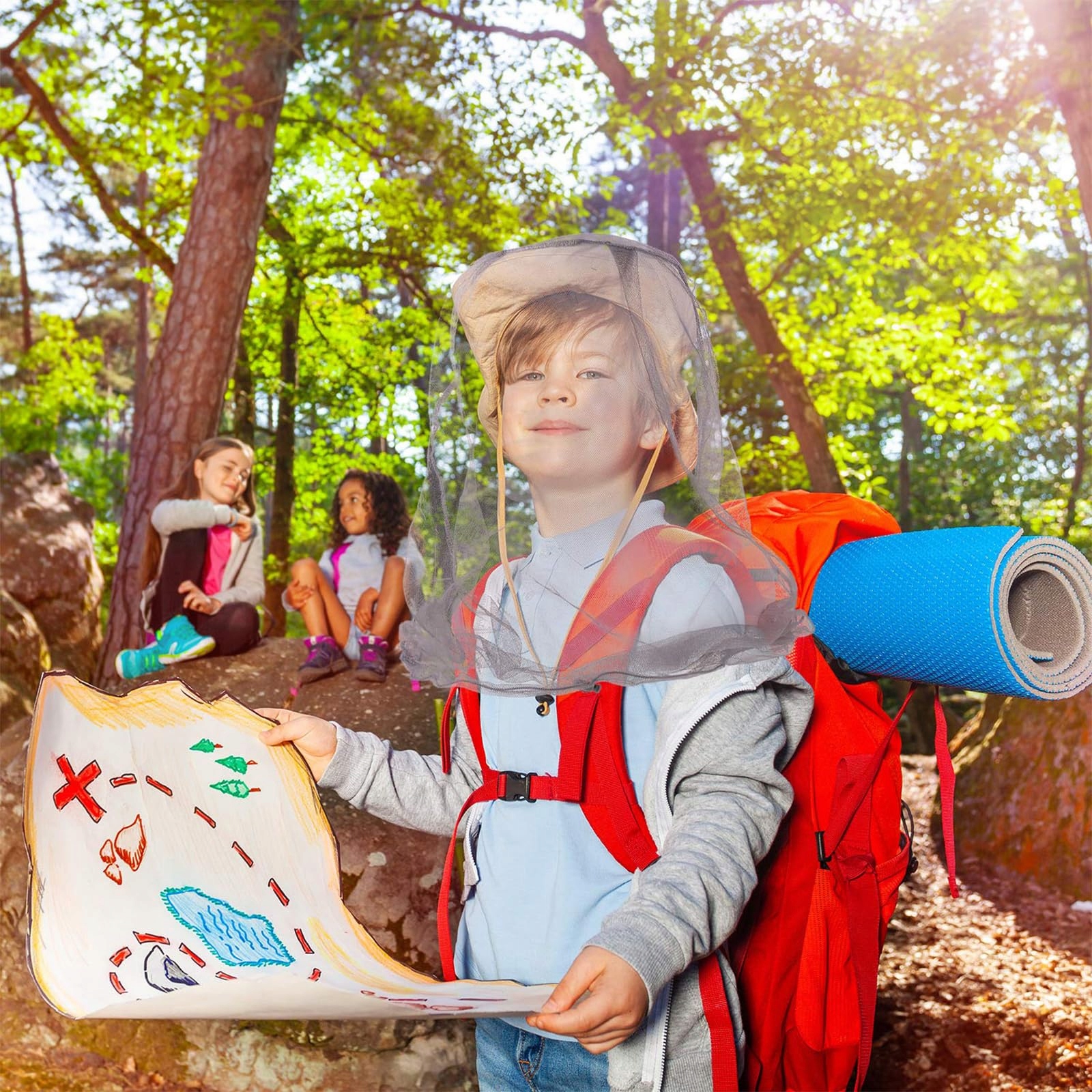 Zestaw Dwóch Siatek Na Głowę Przeciw Komarom Outdoor Camping NAMALU — miniatura 4