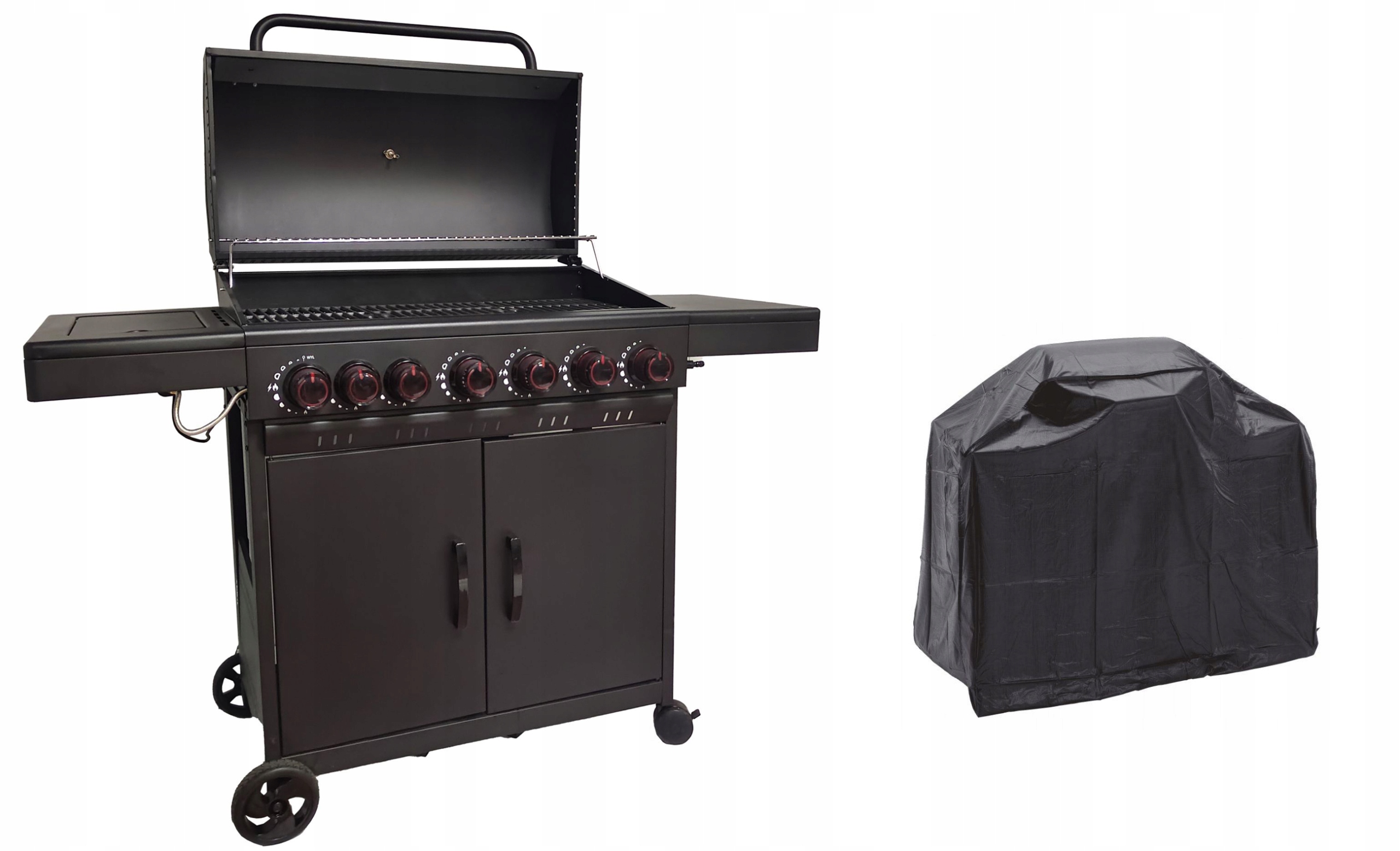 #dekraft Grill Gazowy Nevada XXL 6+1 Palniki Ruszt Żeliwny Pokrowiec