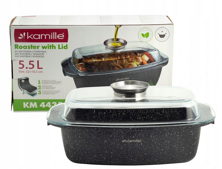 BRYTFANNA Z POKRYWKĄ gęsiarka RONDEL 5,5L garnek Kod producenta KM4433