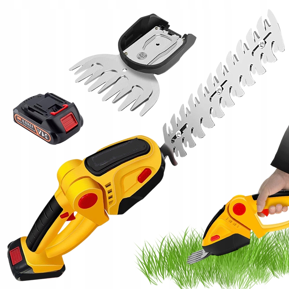 Akumulátorové nůžky na zahradu pro živé ploty keřů a Trávy Komplet