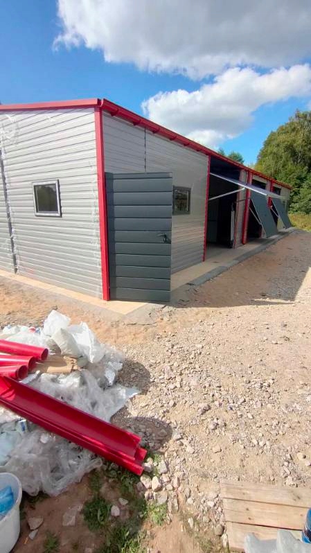 GARAŻ 6X20 HALA WIATA BLASZANA Z DACHEM DWUSPADOWYM Długość 20 m