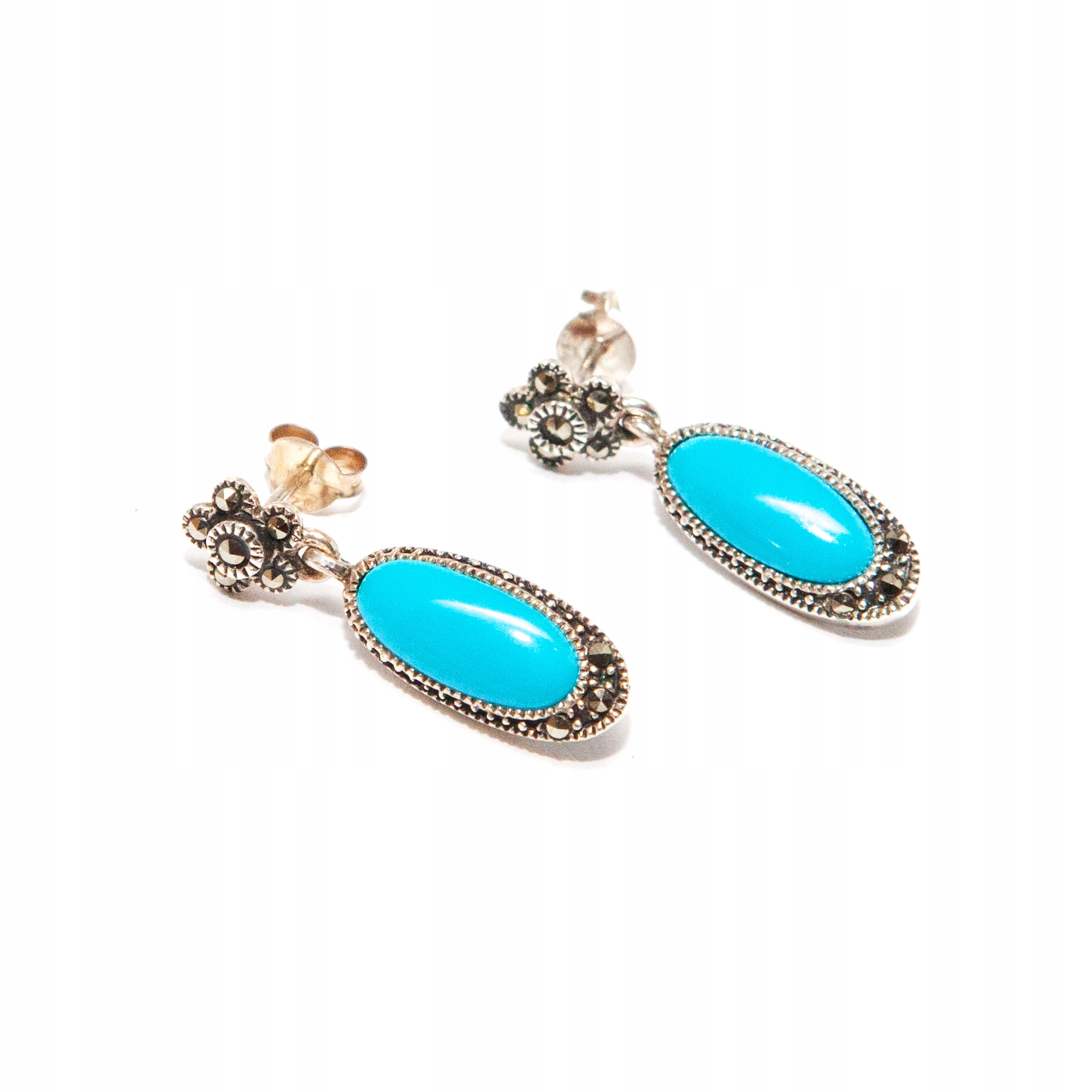 Stříbrné náušnice s markýzami Květina stříbro 925