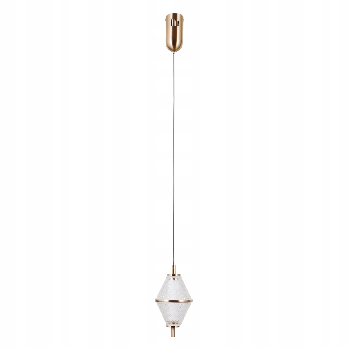 Italux Minimalistická Led závesná lampa 5W Zlatá Fuente Sklenená clona