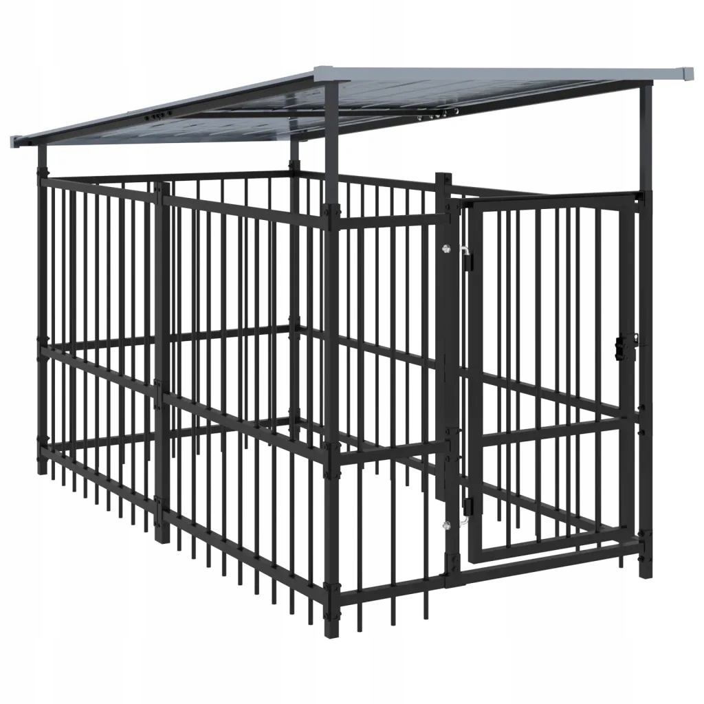 Levně Kotec pro psa se zastřešením, ocelová, 1,88 m²