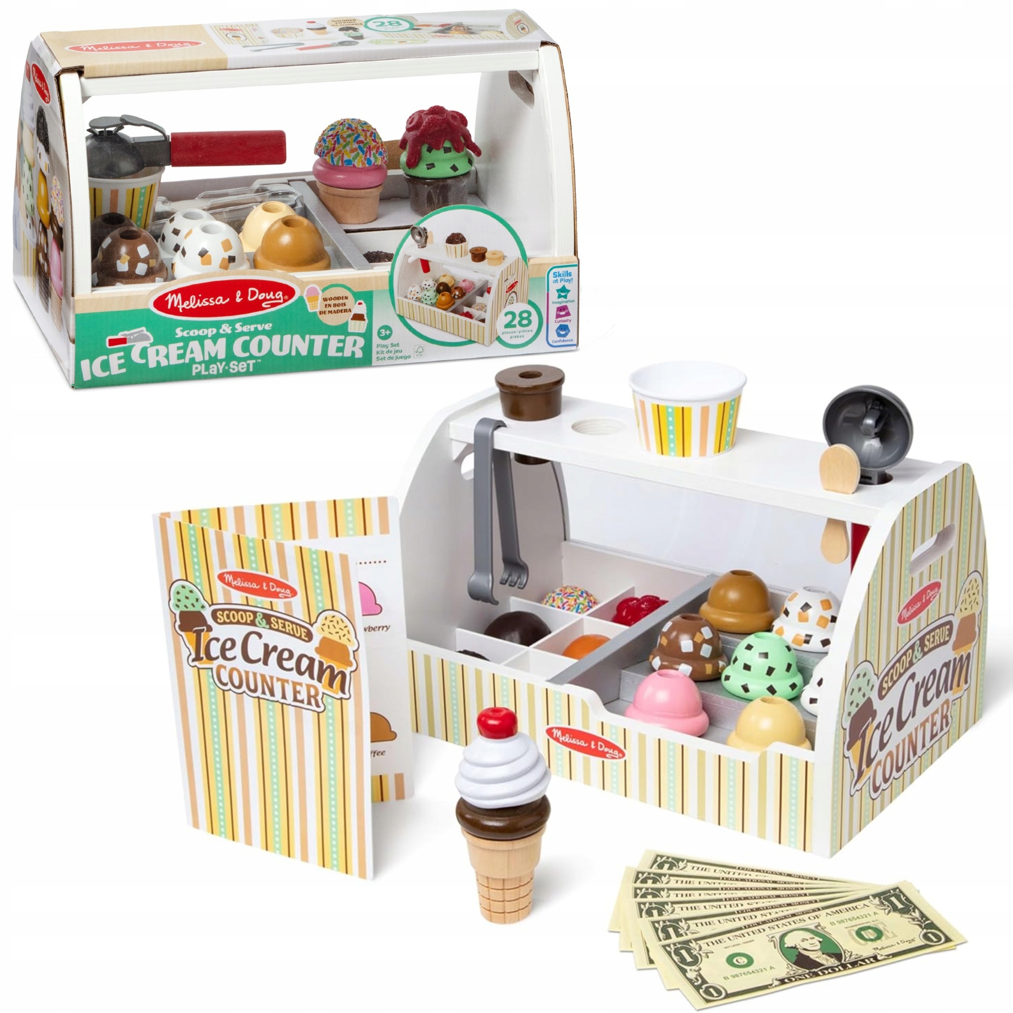 Lodziarnia Drewniany Zestaw Sklep Z Lodami Scoop Melissa & Doug 3+