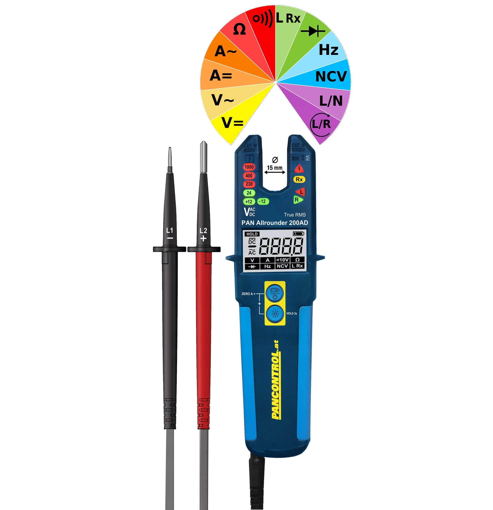 Led tester prúdu/napätia LCD 200A Ac/dc Pan Allrounder 200AD