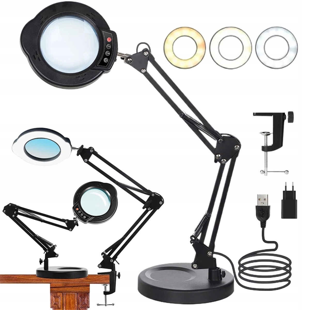 10 X Led Lupa S Regulací 5 Světelných Režimů Pro Přesnou Práci