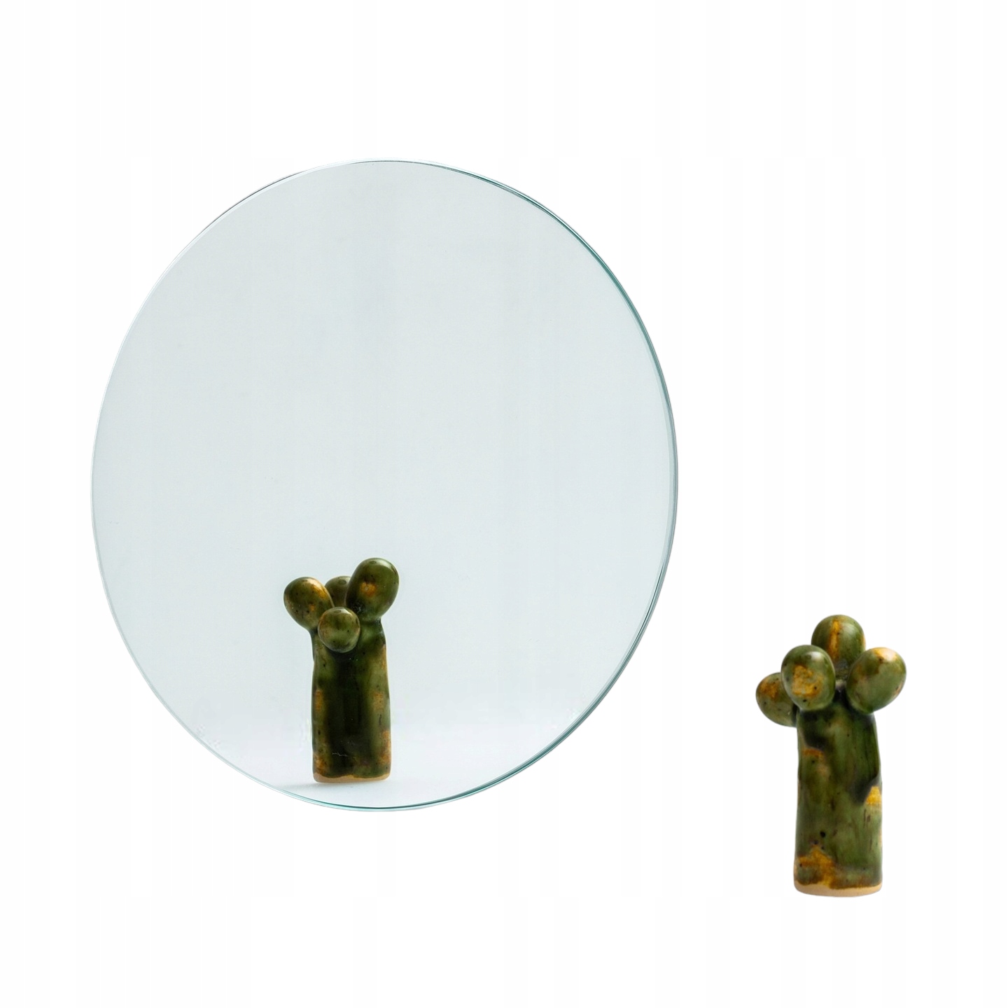 Lustro srebrne makramowe do makramy szlifowane okrągłe fi 14 cm fi 140 mm