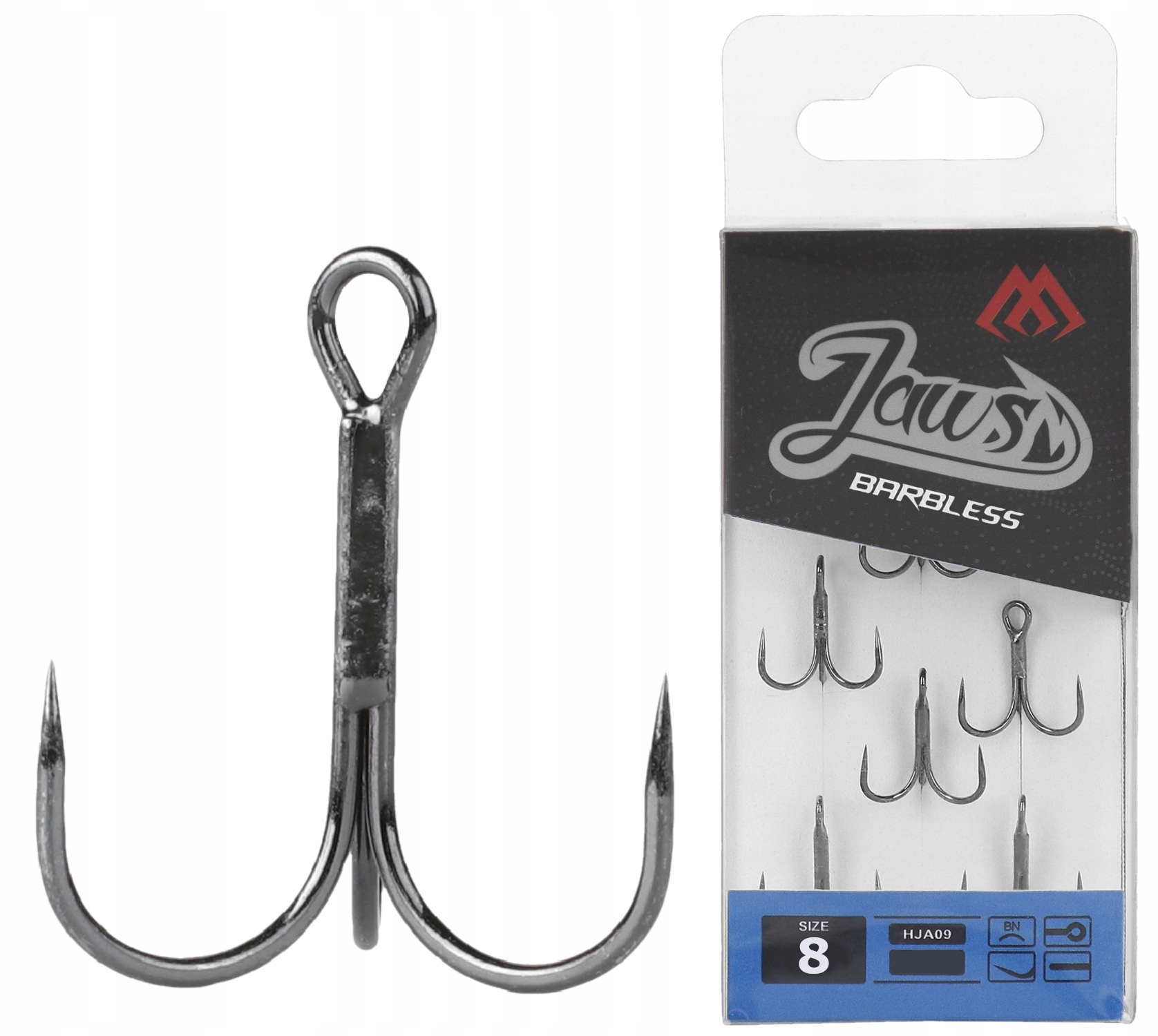 Kotwica Bezzadziorowa kotwiczka potrójna nr 8 Jaws barbless Mikado 8 sztuk