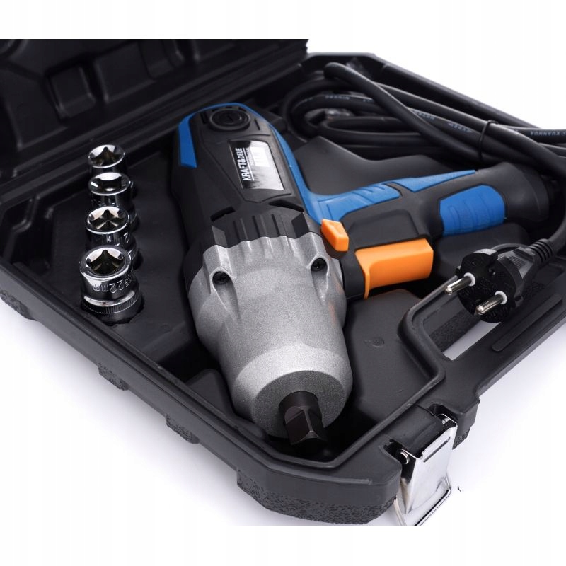 Elektryczny klucz udarowy 1/2" + walizka + nasadki Kraft&Dele KD1796 Zasilanie sieciowe
