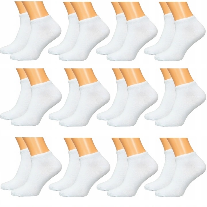 12 PAR STOPKI BAWEŁNA DAMSKIE JAKOŚĆ BIAŁE 39-41