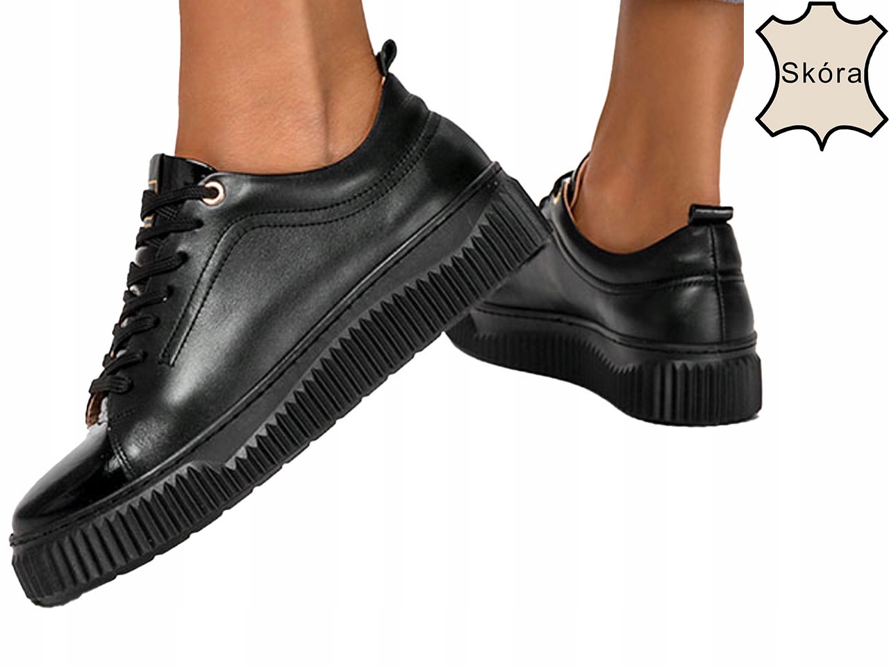 Buty Sportowe Damskie Skórzane Sneakersy Lekkie 40