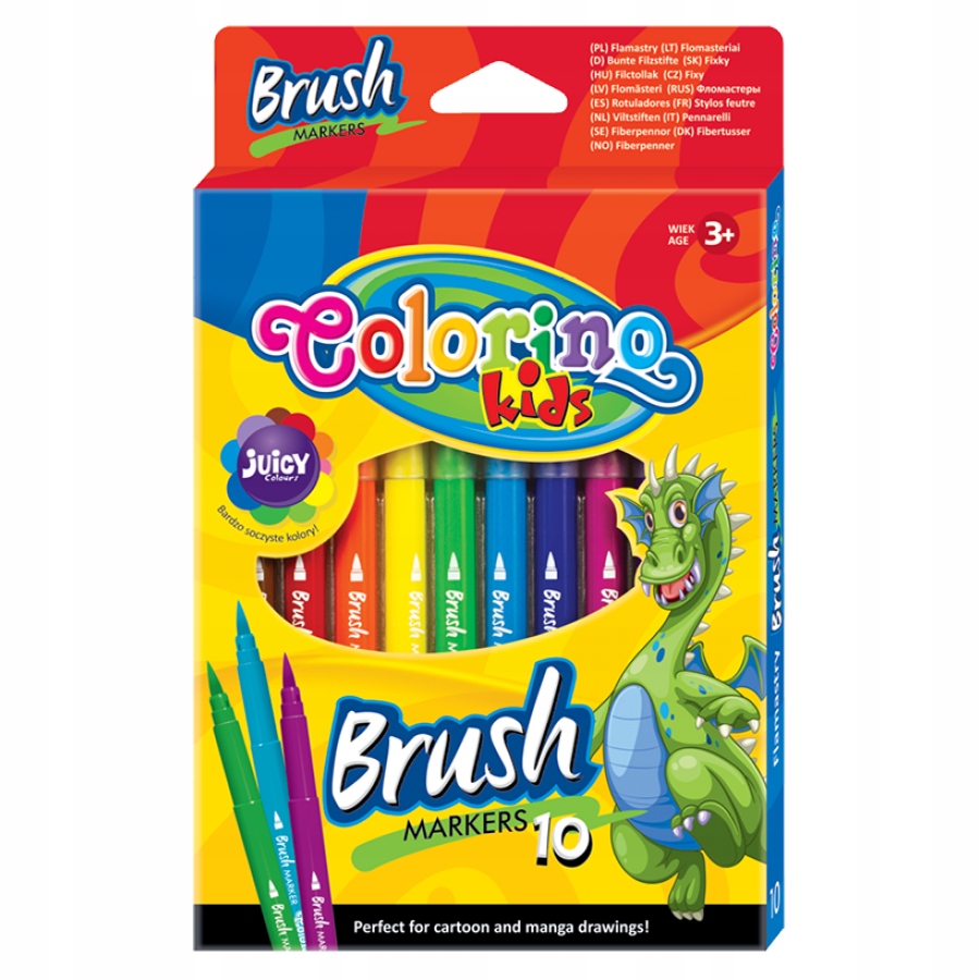 COLORINO FLAMASTRY PĘDZELKOWE 10 kolorów 65610 EAN (GTIN) 5907690865610