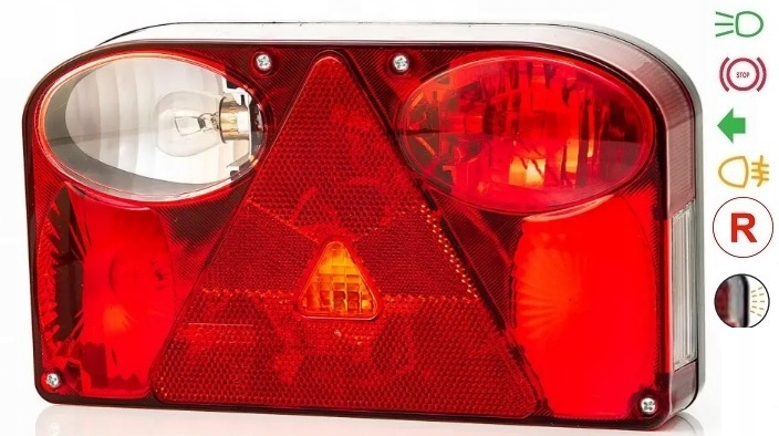 LAMPA TYLNA LEWA Z TRÓJKĄTEM ODBLASKOWYM FT-089 L