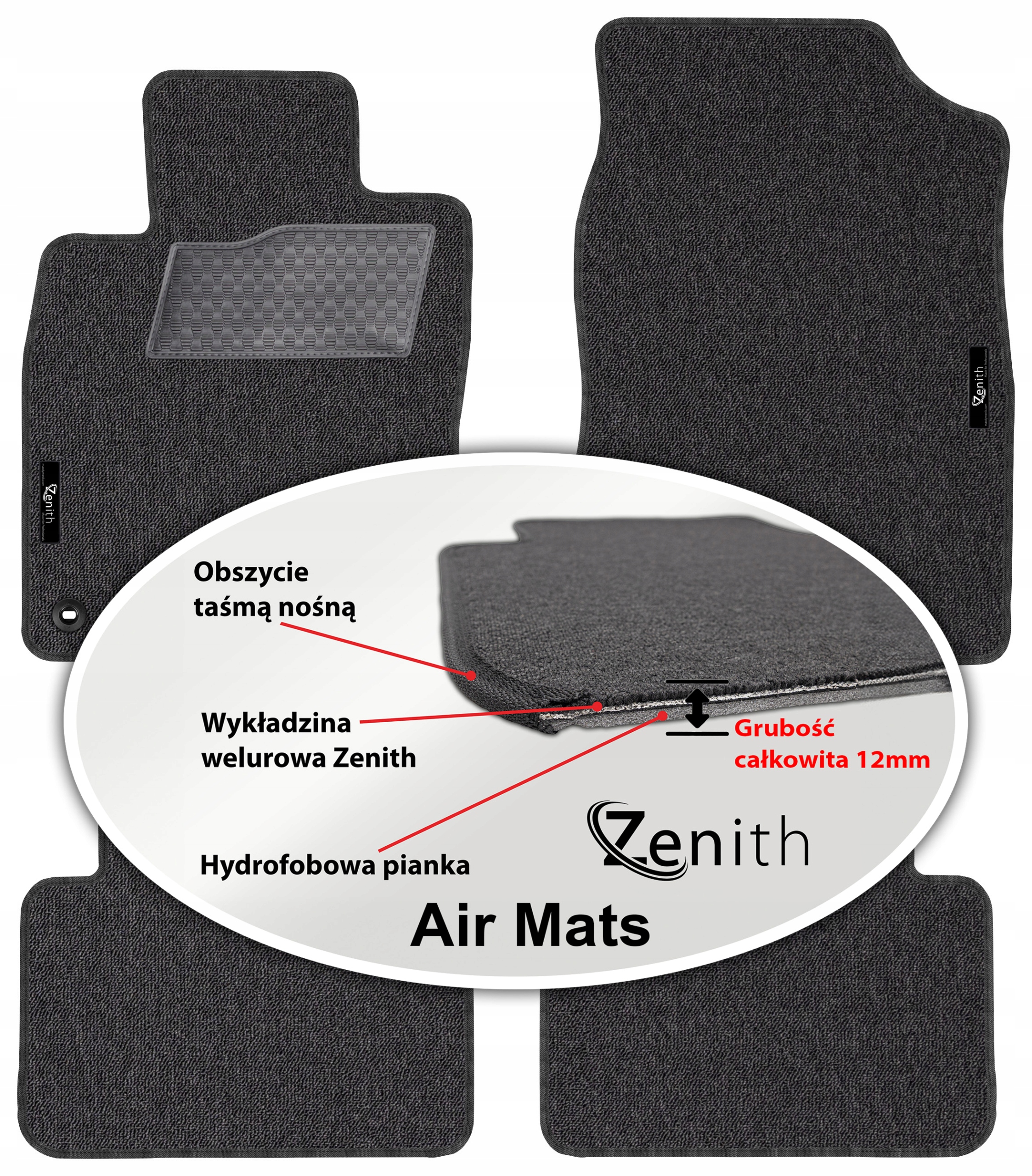 Honda Civic X Hb 2017 Velúrové koberčeky do auta Zenith Air Mats