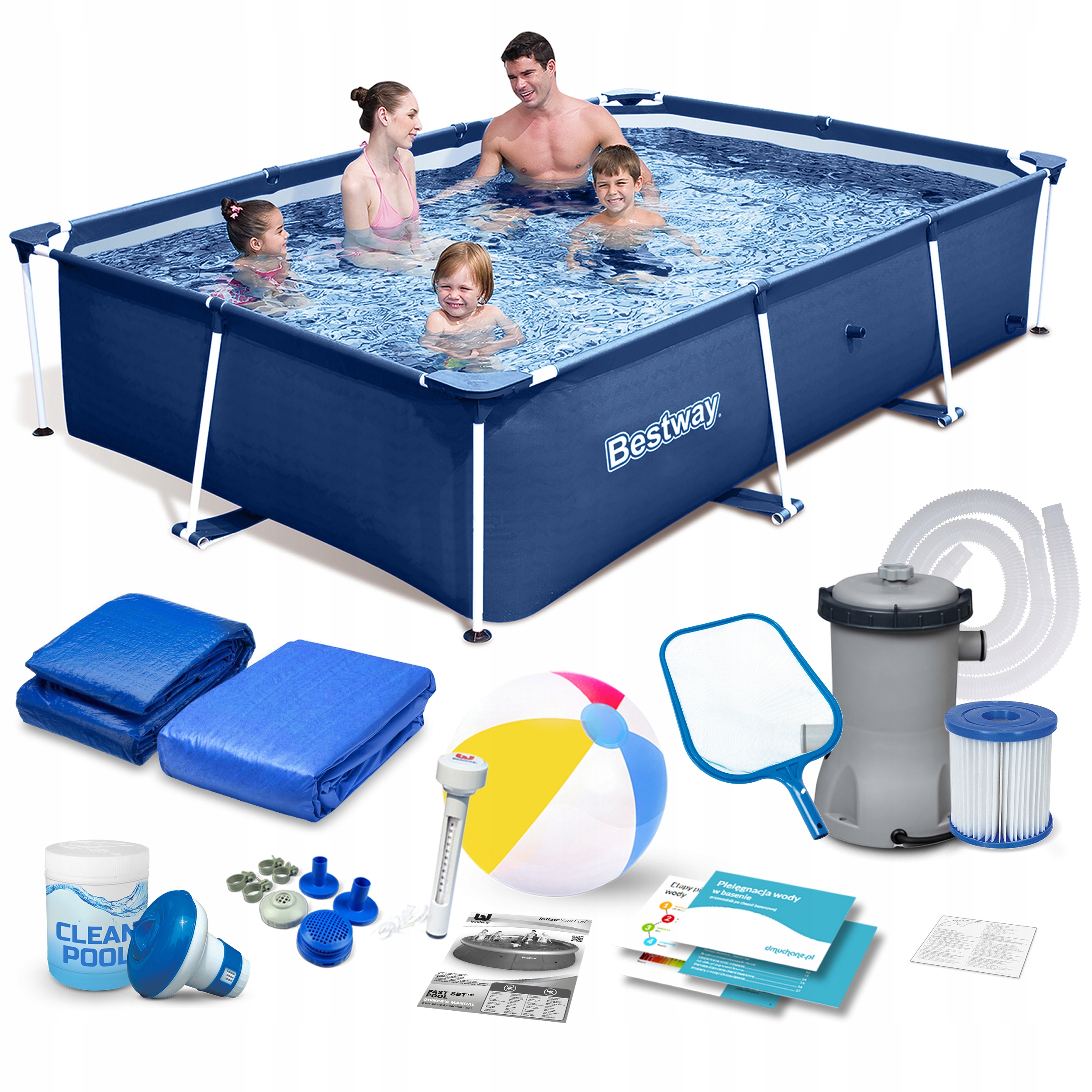 

Basen Ogrodowy Stelażowy 259x170x61 Bestway 16w1