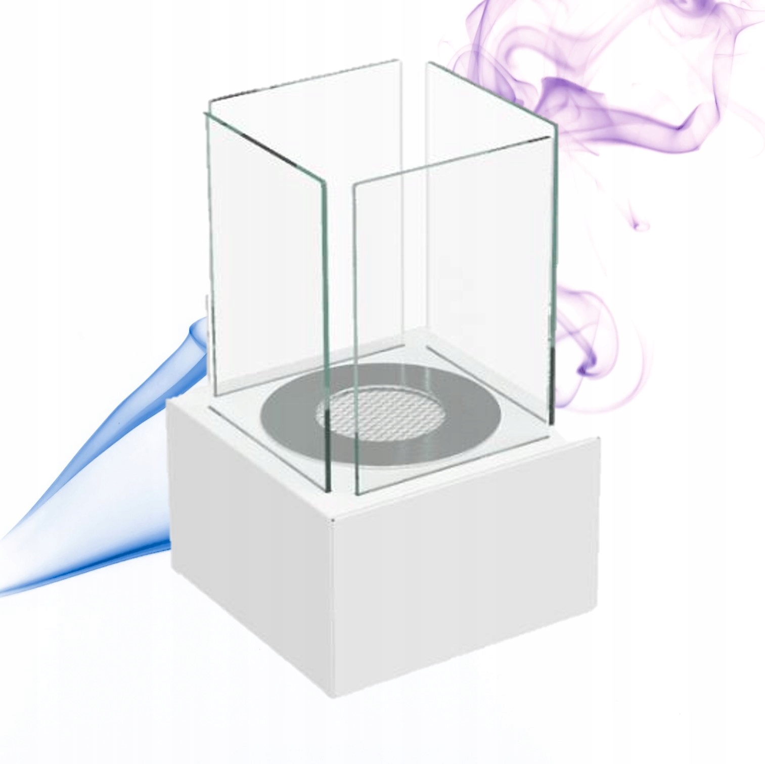 Malý volně stojící biokrb Tango 1 bílý jako dekorativní svíčka