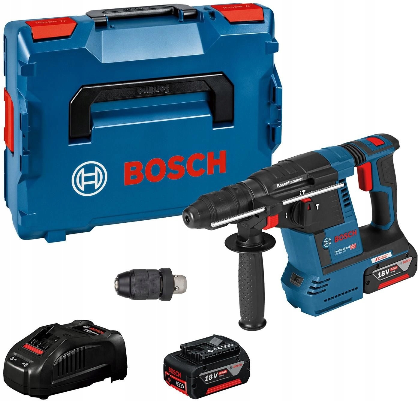 Młot Udarowy Obrotowy Gbh 18V-26 F 2.6J 2*5.0AH L-boxx 0611910007 Bosch