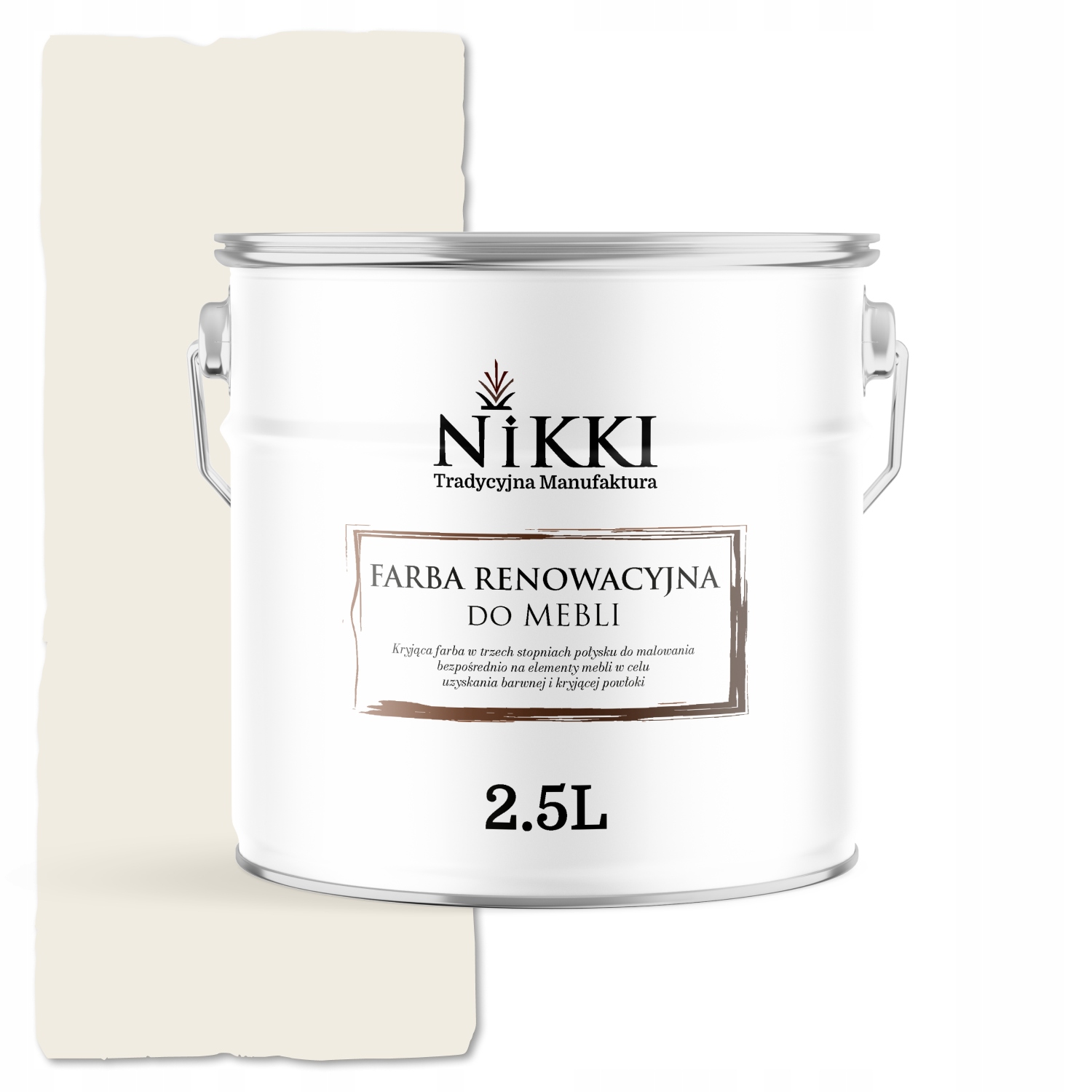 Farba na renováciu nábytku Mdf drevo Ozdobná 2,5L Lesk Biela alpská