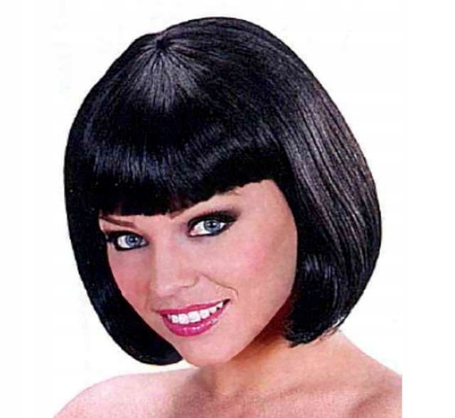 

Peruka party Bob czarne proste sztuczne włosy