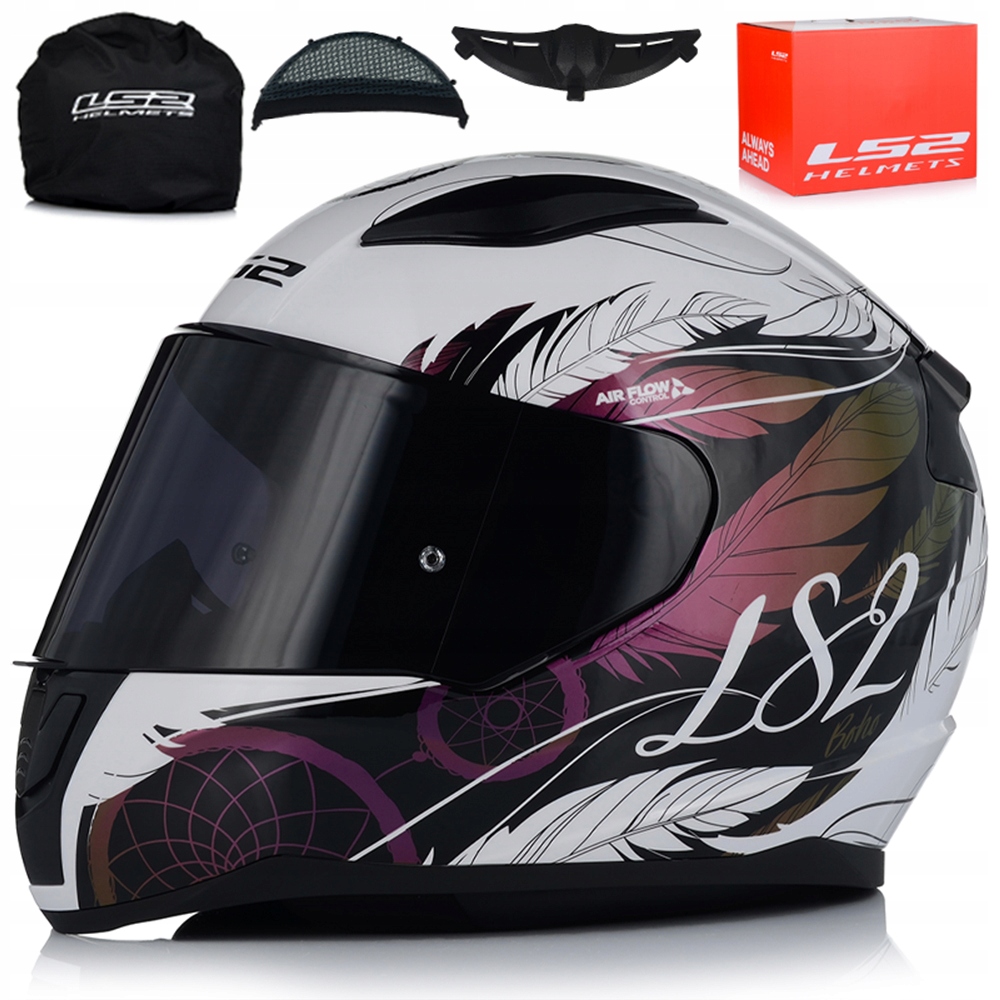 KASK MOTOCYKLOWY LS2 FF353 RAPID II BOHO DAMSKI 22.06 + CIEMNA SZYBA S