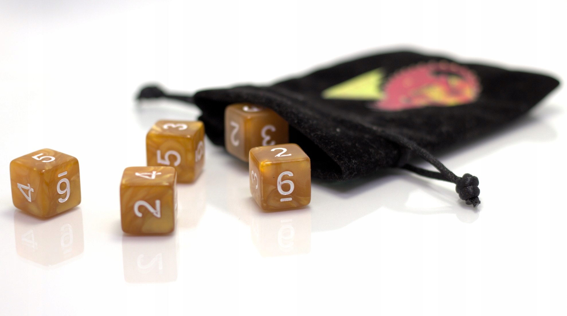 ZESTAW 25 KOSTEK K6 RPG ZŁOTO SMOKA 1,6 CM Producent RGFK